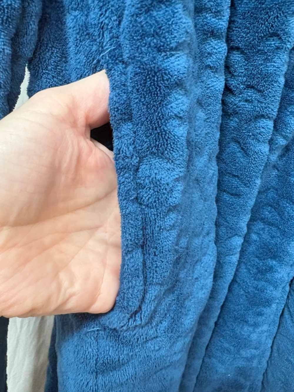 Midnight Teal Carole Hochman Plush Blue Robe bathrobe size M - Picture 5 of 6